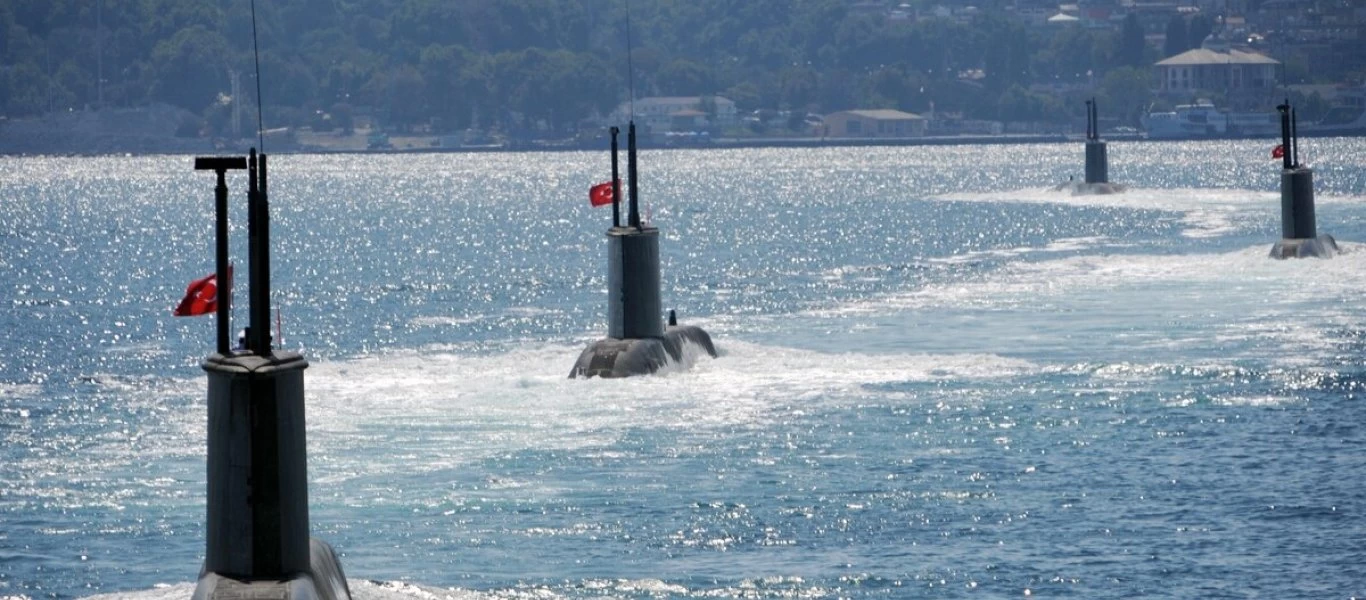ΕΚΤΑΚΤΟ: Από το Ιόνιο μέχρι ΝΑ του Καστελόριζου έχει απλωθεί ο τουρκικός υποβρυχιακός στόλος